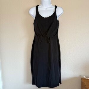 Pact‎ Tie Front Tank Dress Small Gray Sustainable Classic Capsule Minimalist Eco